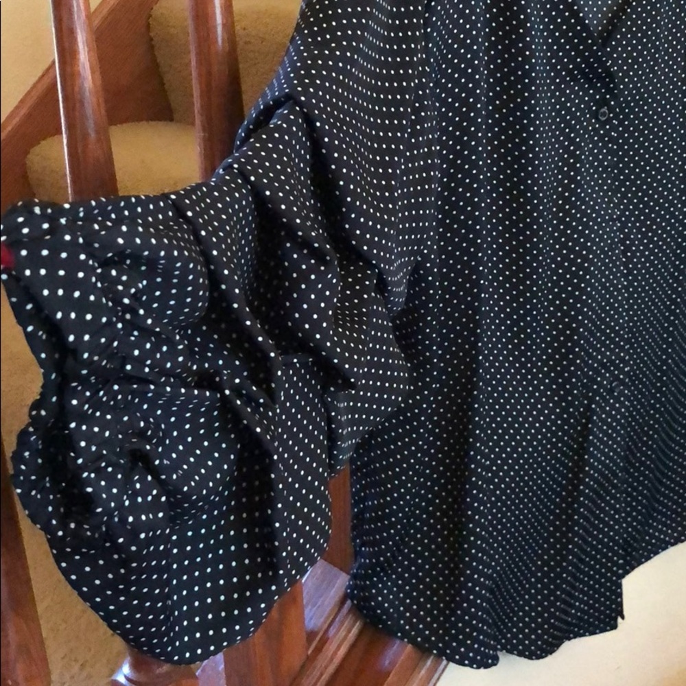 Black polka dotted blouse